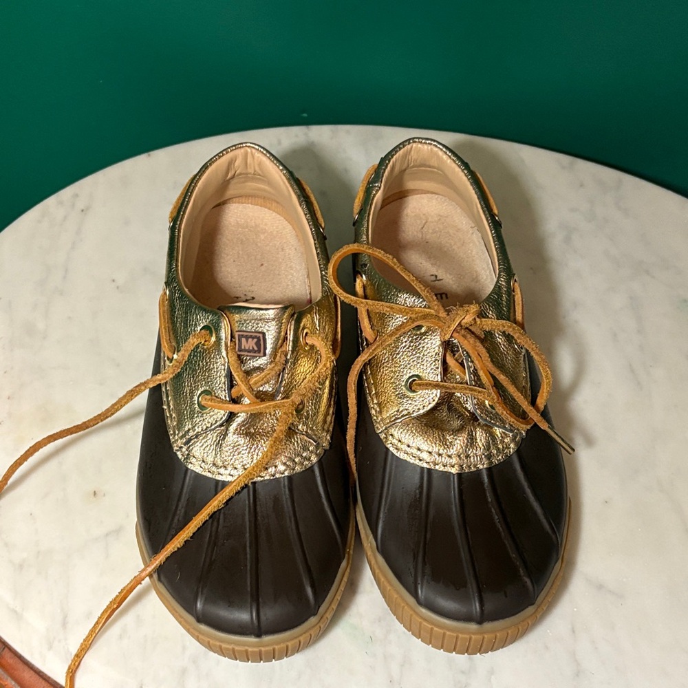 Michael Kors Kids Gold and Black Rain Boots